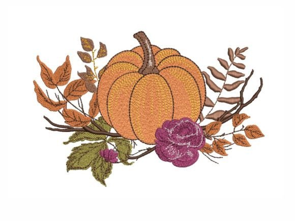 Autumn Pumpkin Embroidery Design