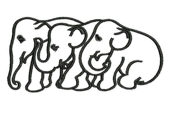 Triplets Elephants: A Thoughtful Embroidery Design for Meaningful Gifts